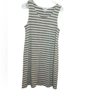 Market & Spruce Gray and White Sleeveless Striped Dress, Very Soft, SP